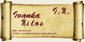 Ivanka Miloš vizit kartica